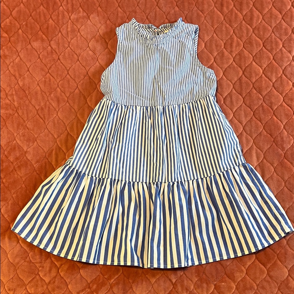 Crewcuts Striped Blue and White Kids Dress